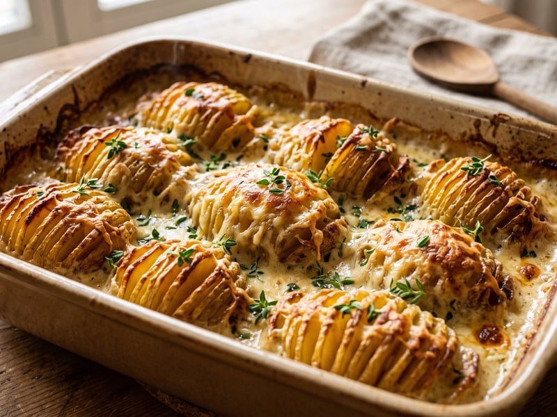 Hasselback Potato Bake | Crispy Baked with Mountain Cheese