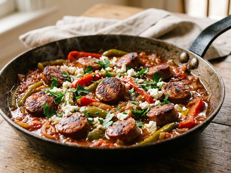 Griechisches Spetsofai | Würziger Wurst-Paprika-Topf