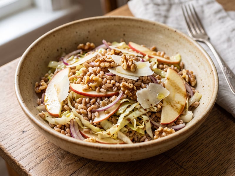 Tuscan Farro Salad | With Pointed Cabbage, Apple & Pecorino
