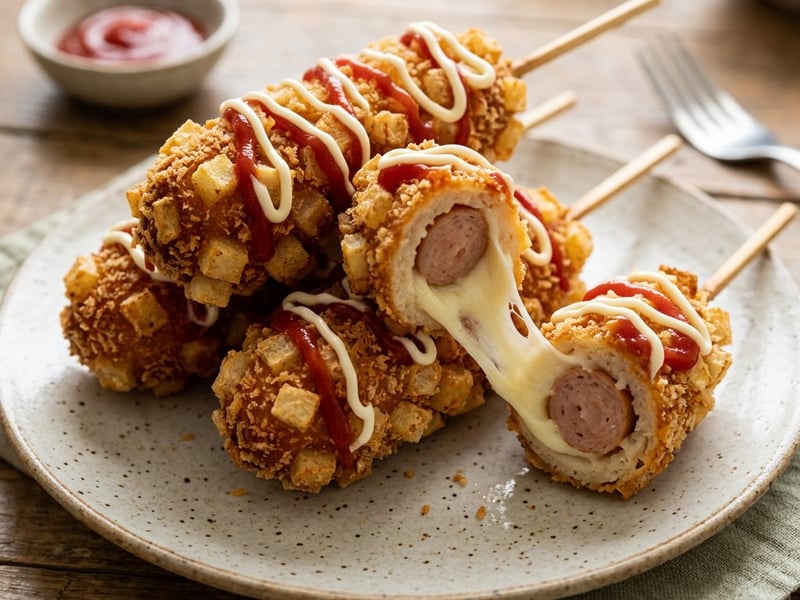 Korean Chicken Corn Dog | Crispy & Cheesy