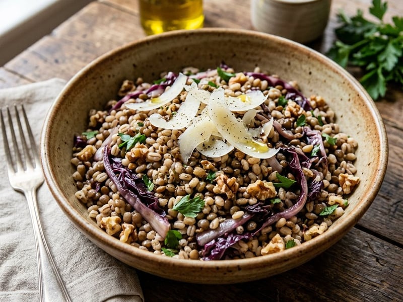 Tuscan Pearl Barley Salad with Lentils & Pecorino