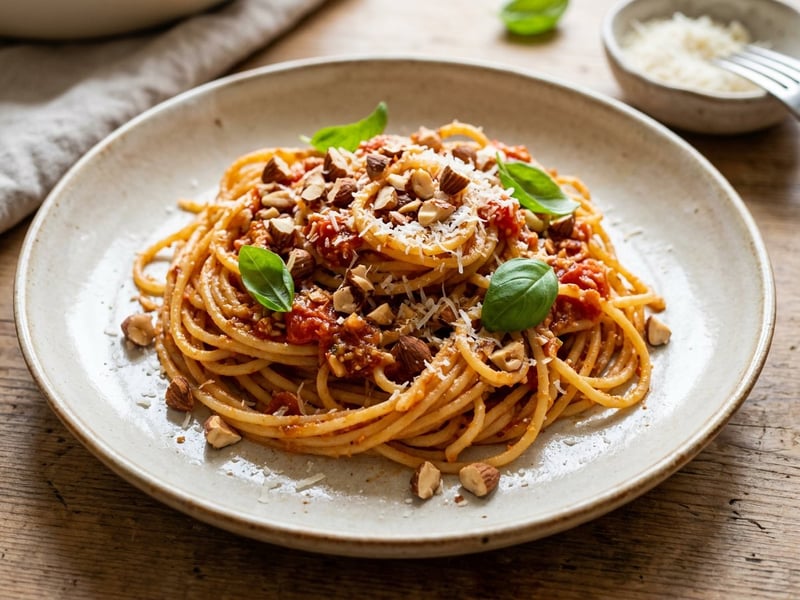Pasta alla Trapanese | Sizilianisches Tomaten-Mandel-Pesto