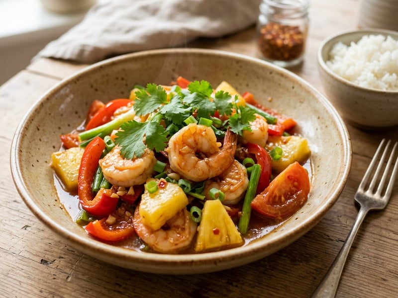 Tôm Xào Dứa | Vietnamese Stir-Fried Prawns with Pineapple