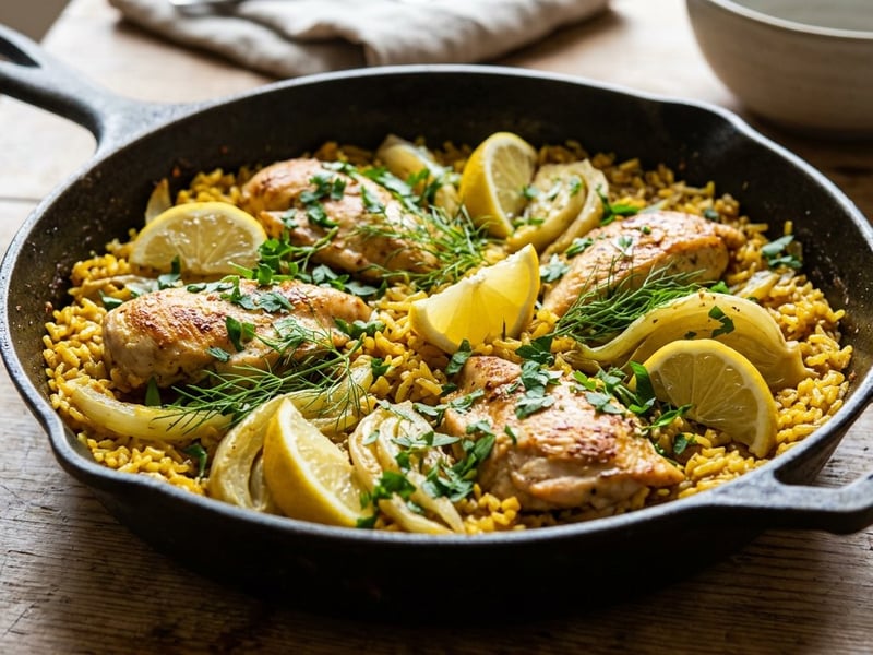 Spanischer Hähnchen-Fenchel-Reistopf | Arroz con Pollo e Hinojo
