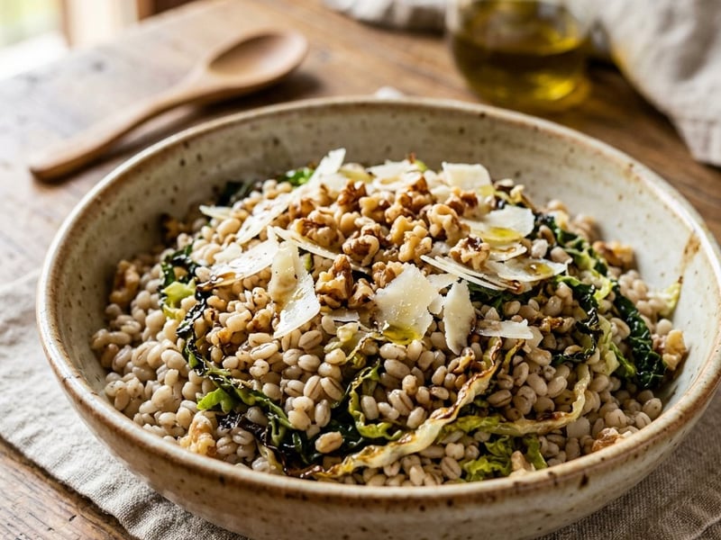 Italienischer Gerstensalat mit geschmortem Wirsing & Walnüssen | Insalata d'Orzo perlato