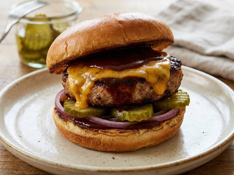 BBQ-Pork-Burger | Saftig & Rauchig mit Cheddar