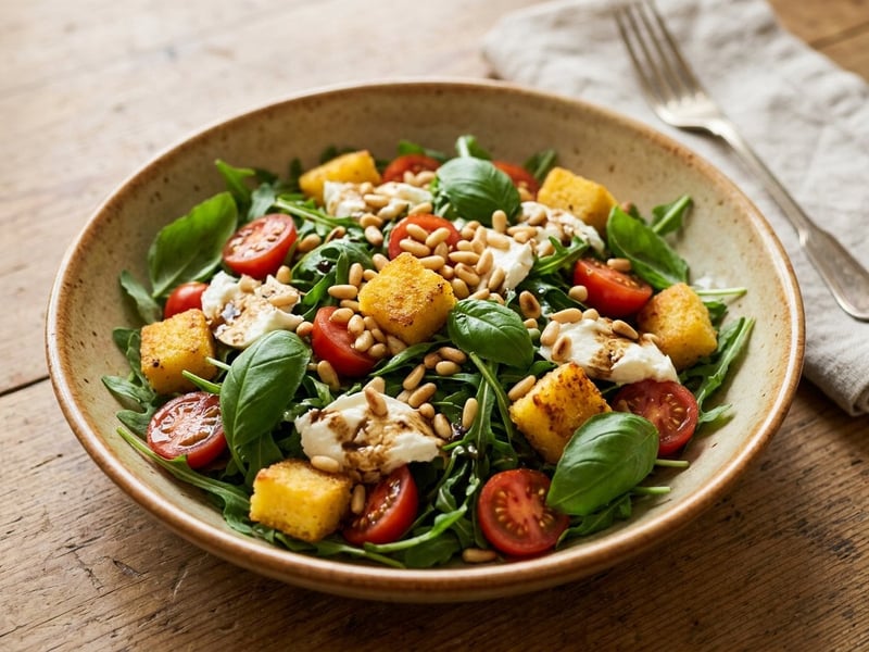 Italienischer Polenta-Salat mit Rucola & Mozzarella
