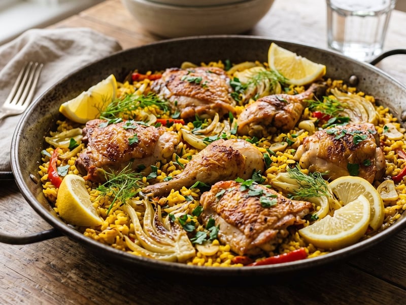 Spanish Chicken and Fennel Rice Pot | Arroz con Pollo e Hinojo