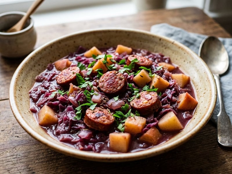 Rotkohl-Eintopf mit Mettenden | Deftiger Herbstklassiker