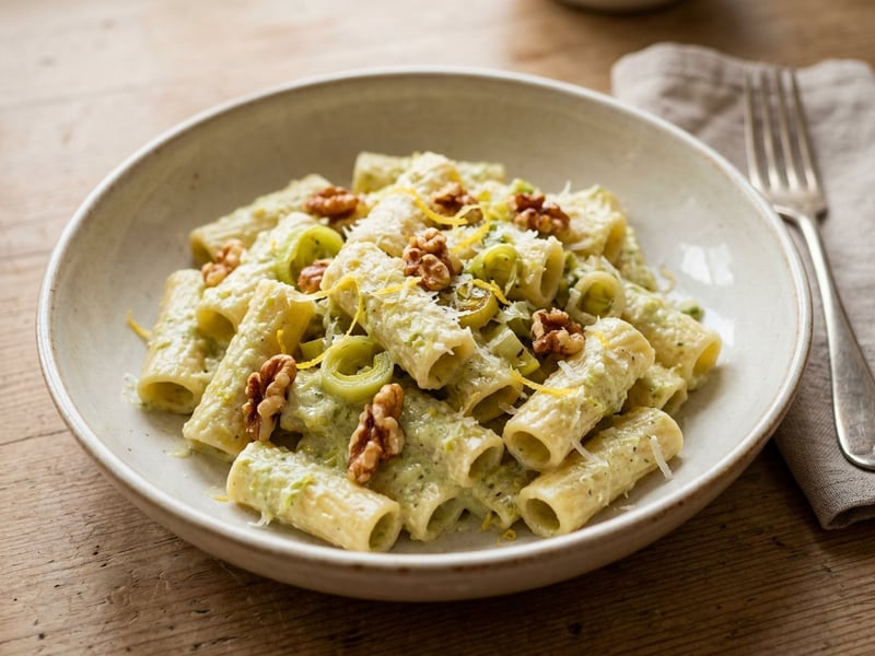 Rigatoni mit feiner Lauchcreme & Walnüssen | In 25 Minuten