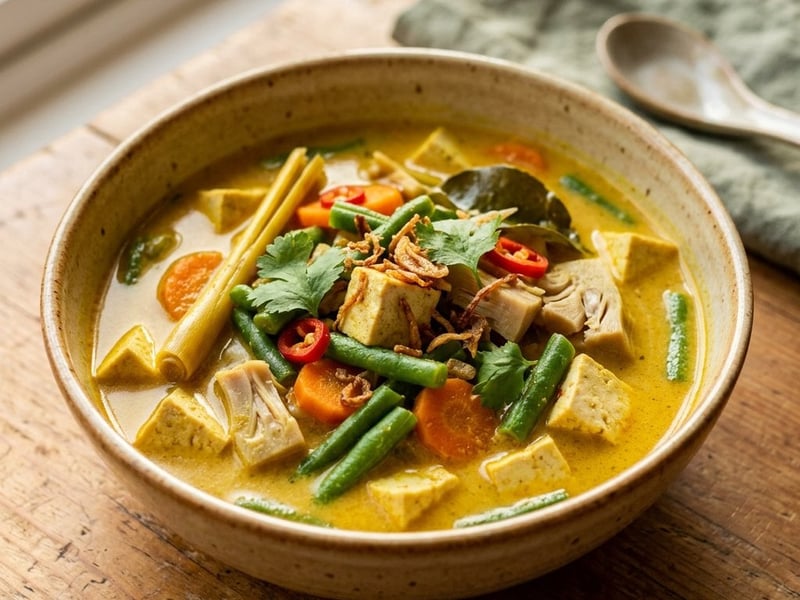 Indonesisches Sayur Lodeh mit Tofu | Cremige Gemüsesuppe