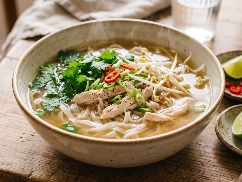 Traditionelle vietnamesische Pho Ga | Wärmende Hühnernudelsuppe