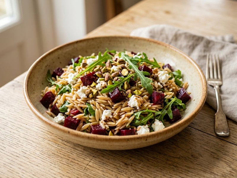 Italienischer Orzo-Salat mit Roter Bete & Ziegenkäse