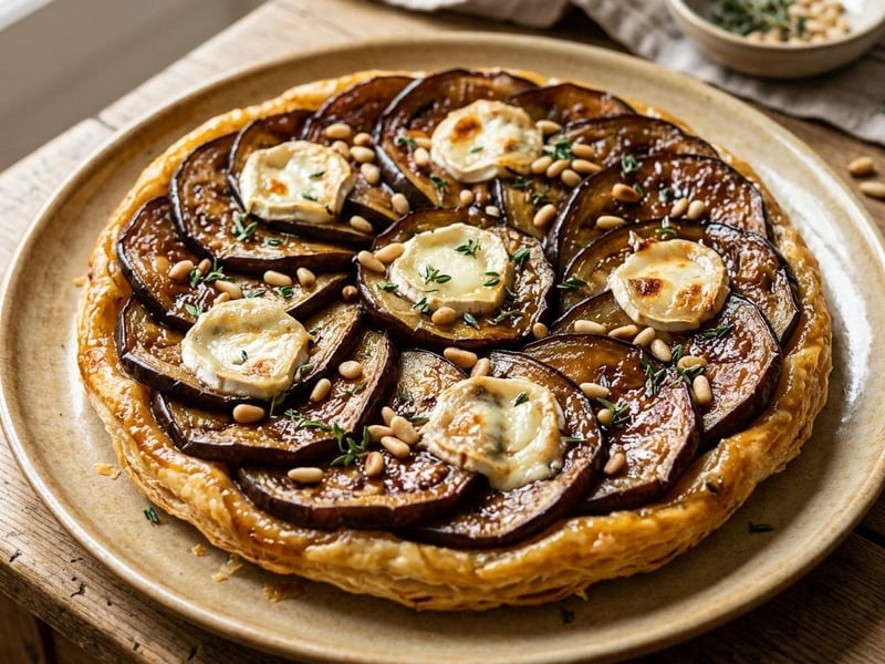 Aubergine Tarte Tatin with Goat Cheese | Savoury Oven Delight