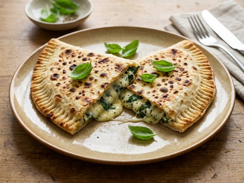 Crescione Romagnolo | Knusprig mit Mozzarella & Spinat