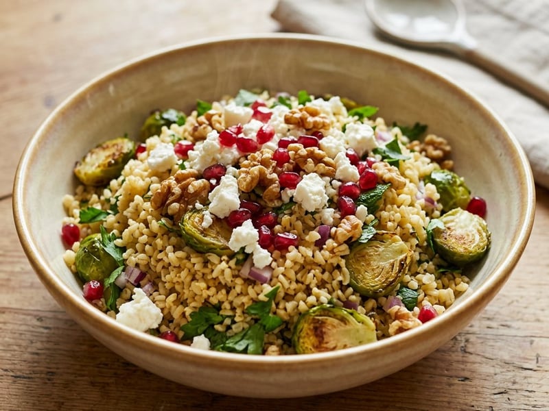Türkischer Rosenkohl-Bulgursalat | Warm & herbstlich