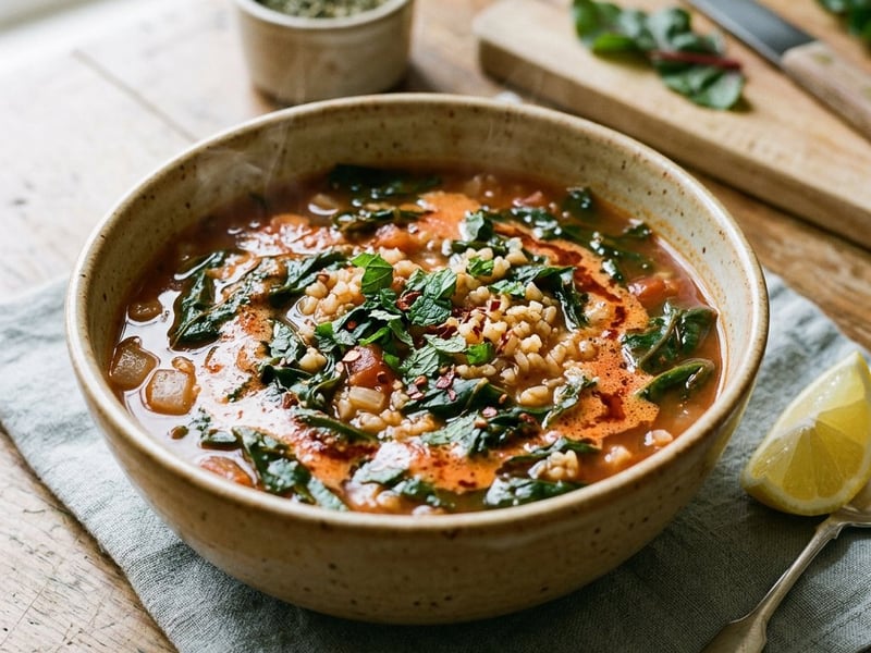 Pazı Çorbası | Türkische Mangoldsuppe mit Bulgur