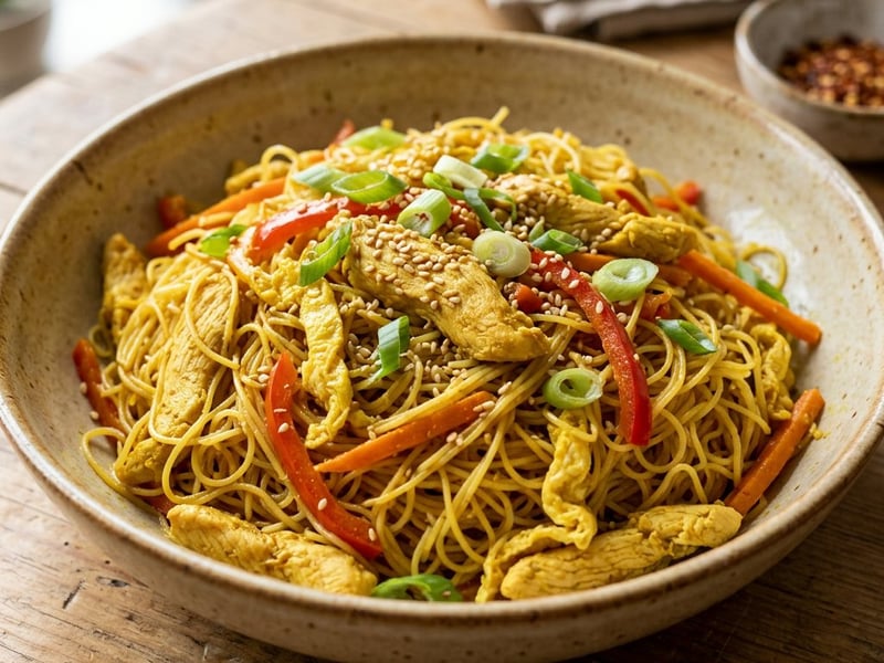 Singapur-Nudeln mit Hähnchen | Wok-Klassiker in 15 Min.