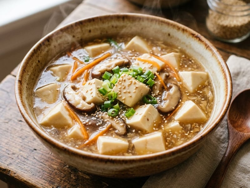Ankake Tofu | Japanische samtige Seidentofu-Suppe