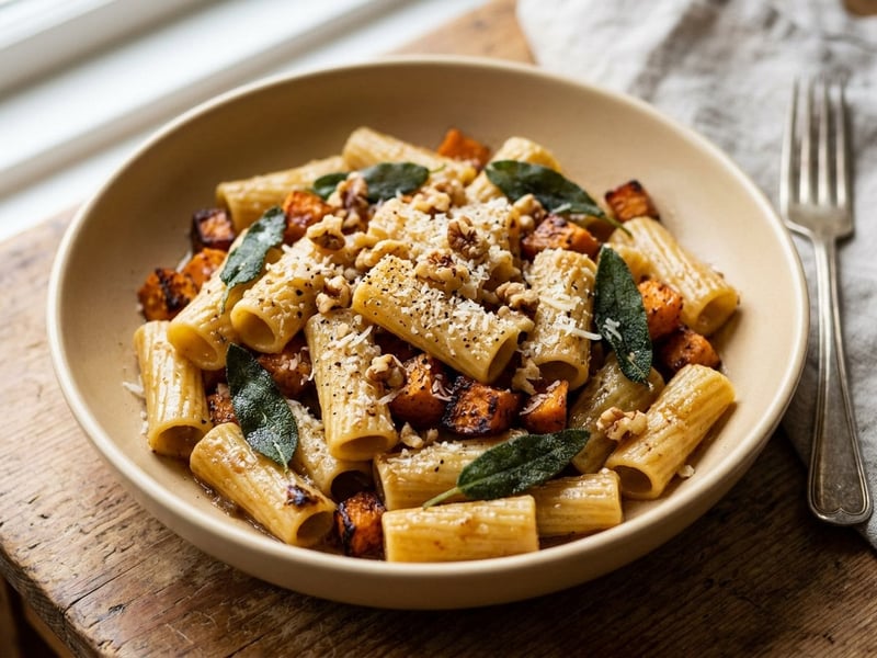 Rigatoni with Pan-Fried Sweet Potato & Sage | In 25 Minutes