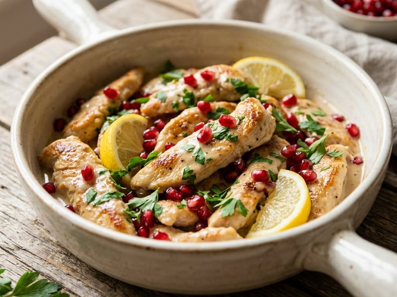 Griechische Putenstreifen mit Tahini-Zitronen-Sauce | In 20 Minuten