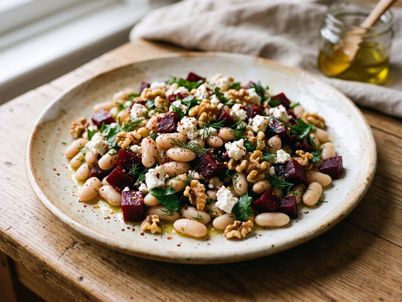 Turkish Beetroot and Bean Salad | Pancarlı Fasulye