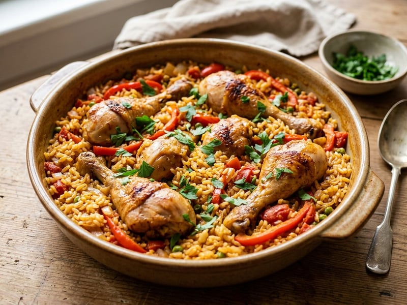 Spanischer Bier-Hähnchen-Reistopf | Arroz con Pollo a la Cerveza