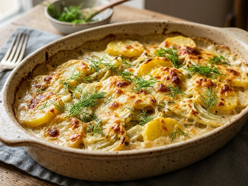 Potato & Fennel Gratin | Savoury & Delicately Baked