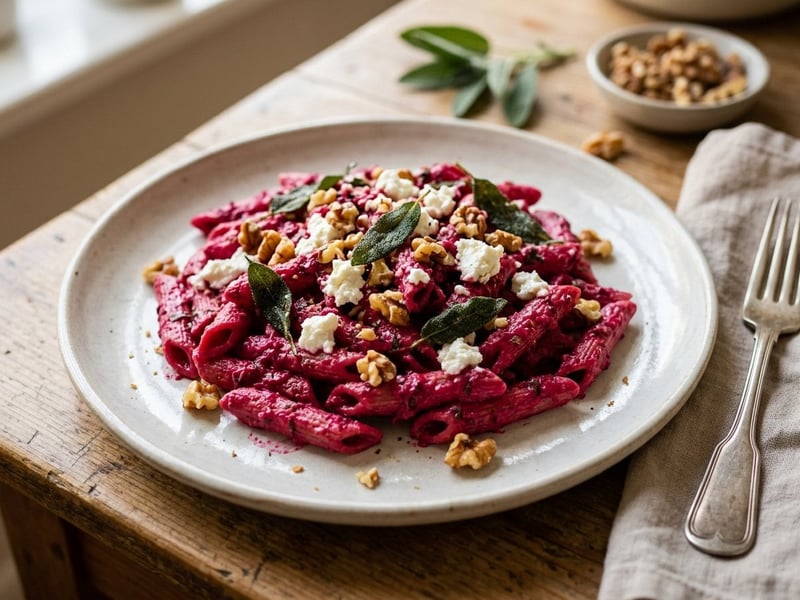 Penne with Beetroot & Goat Cheese | Creamy in 20 Minutes