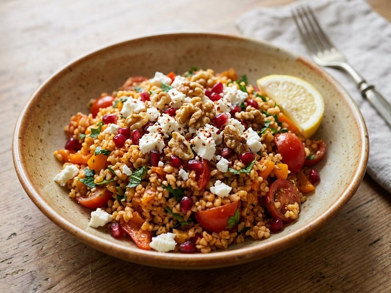 Turkish Meyhane Bulgur Salad with Feta & Walnut