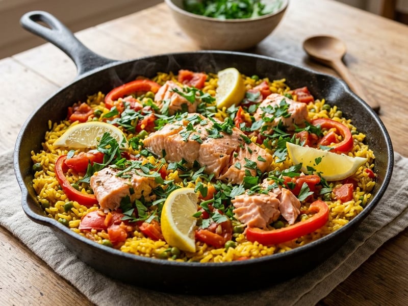 Spanish Salmon Rice Pot | Juicy & Aromatic