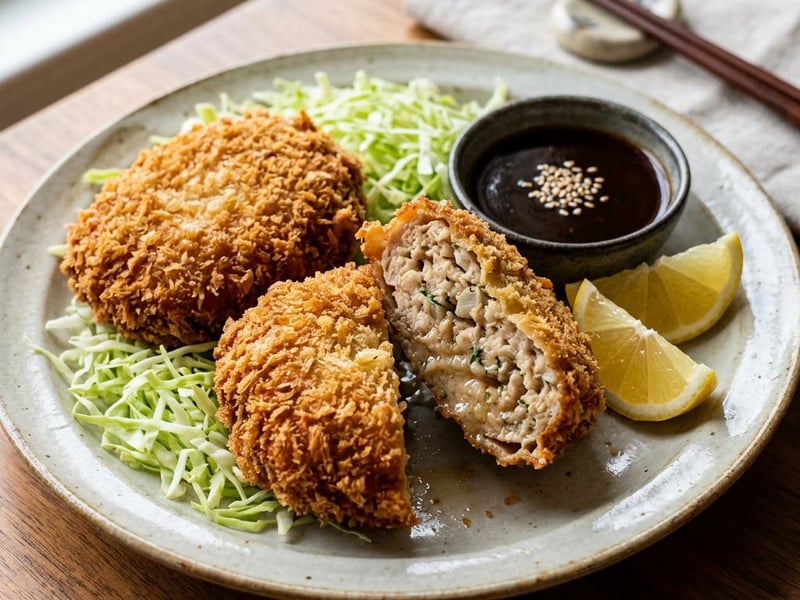 Japanese Tori Menchi Katsu | Crispy Chicken Cutlets