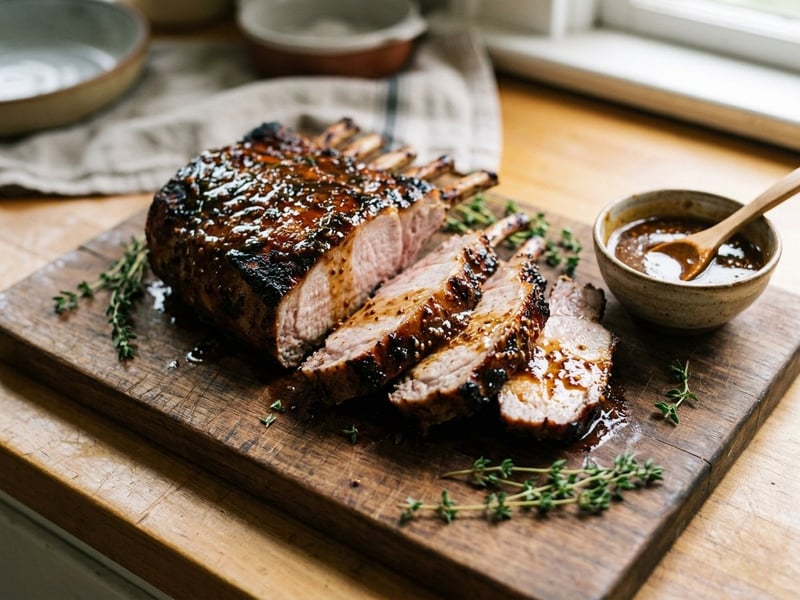 Grilled BBQ Rack of Pork | Juicy with Maple Mustard Glaze