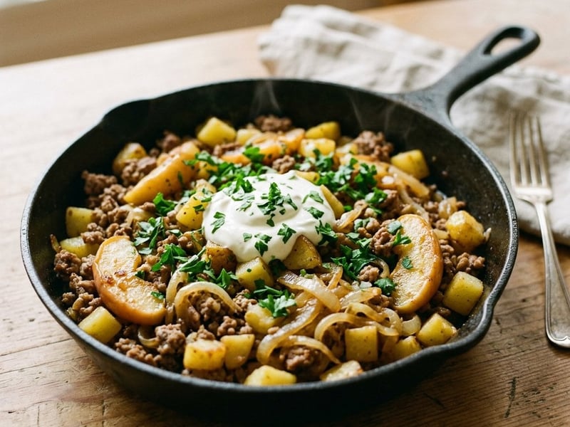 Heaven and Earth Minced Meat Skillet | Rhineland Style in 25 Minutes