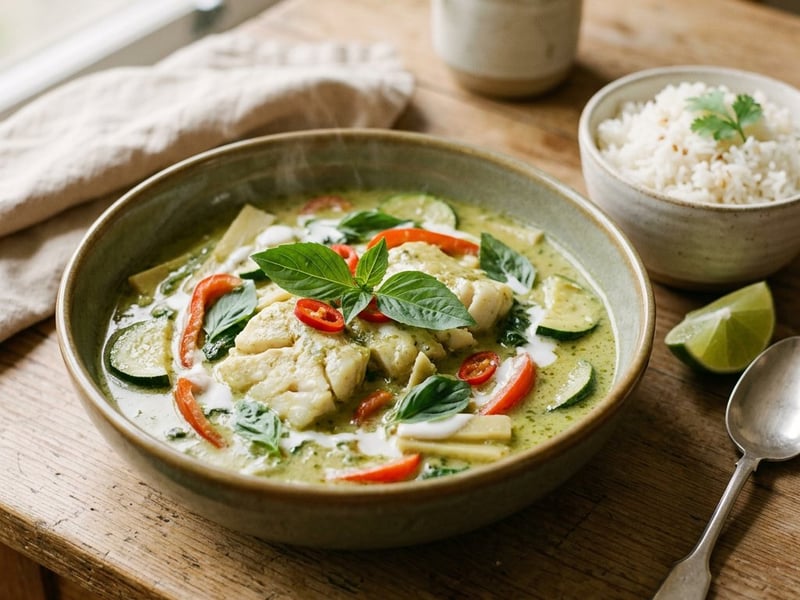 Gaeng Kiew Wan Pla | Thailändisches grünes Fisch-Curry
