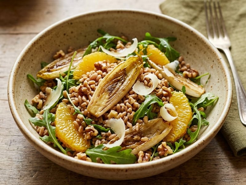 Tuscan Farro Salad | With Caramelized Chicory