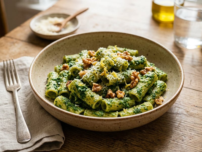 Rigatoni mit toskanischem Schwarzkohl-Pesto