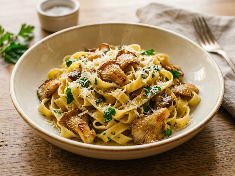 Tagliatelle mit Austernpilzen | Feines Herbst-Aroma in 20 Minuten