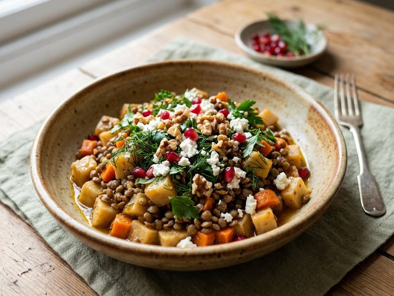 Turkish Celeriac and Lentil Salad | Zeytinyağlı Kereviz