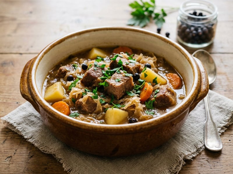 Baden-Style Schäufele Stew with Sauerkraut & Cider