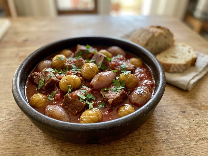 Greek Pork Stew with Chestnuts | Choirino me Kastana