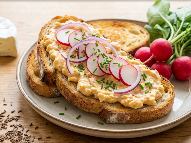 Obatzda on toasted bread