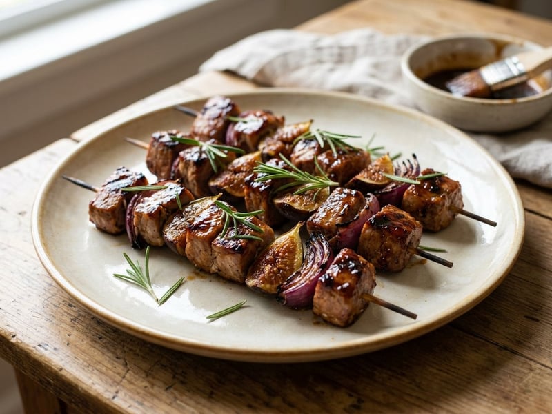 Grilled Pork Tenderloin Skewers with Figs & BBQ Glaze