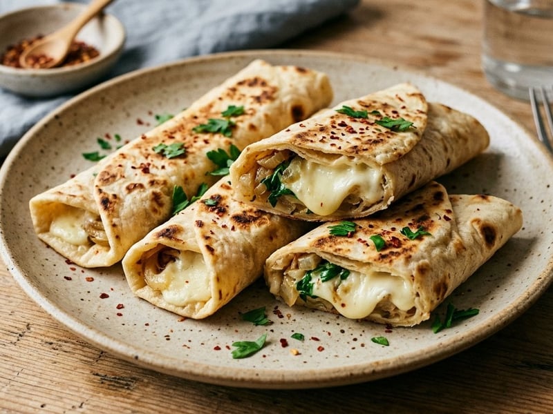 Türkische Sıkma mit Schafskäse | Warmes Käse-Fladenbrot