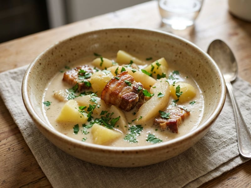 Westphalian Funeral | Pork Belly with Pears & Horseradish