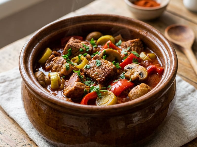 Bulgarian Kavarma | Hearty Stew with Mushrooms & Leek