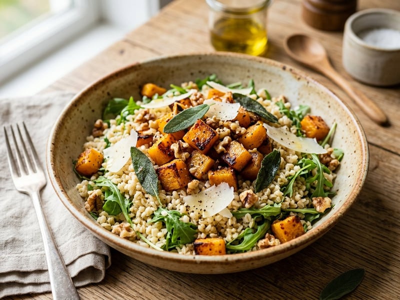 Tuscan Bulgur Salad with Roasted Butternut Squash & Sage
