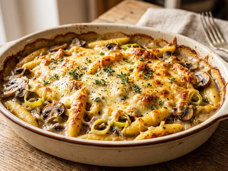 Schupfnudel Bake with Wild Mushrooms and Mountain Cheese