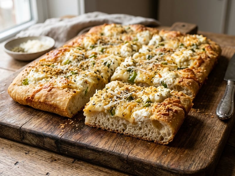 Sfincione Bagherese | Sicilian White Cheese Flatbread