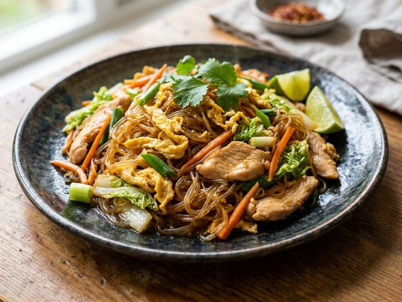 Pad Woon Sen mit Hähnchen | Thai-Wok-Glasnudeln